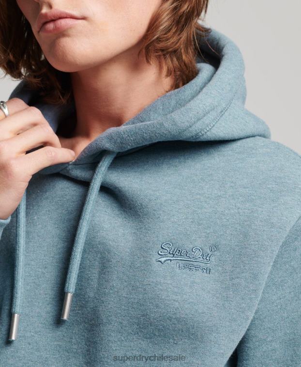 hombres Superdry azul claro sudadera con logo bordado 2R68Z474