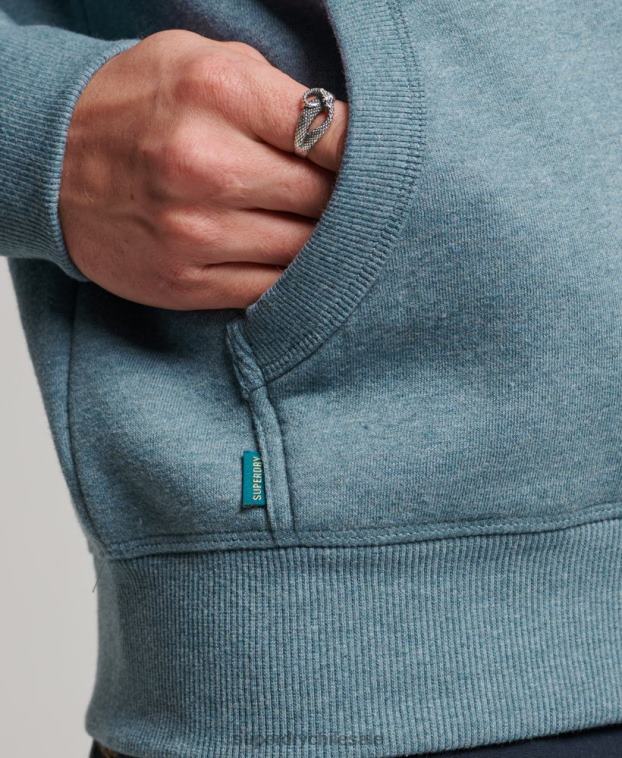 hombres Superdry azul claro sudadera con logo bordado 2R68Z474