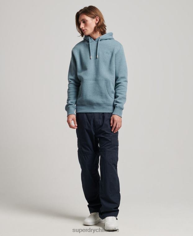 hombres Superdry azul claro sudadera con logo bordado 2R68Z474