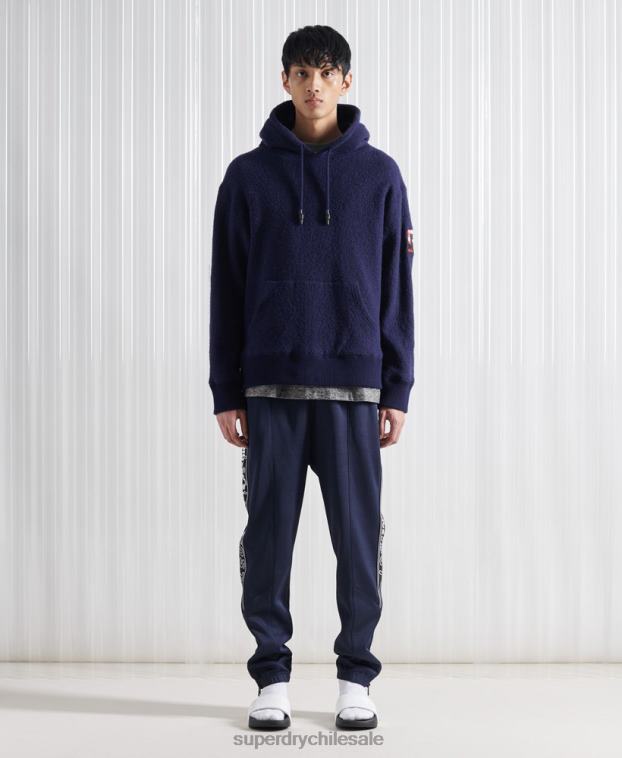 hombres Superdry azul oscuro sudadera con capucha de lana sdx de edición limitada 2R68Z898
