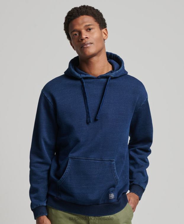 hombres Superdry azul oscuro sudadera con capucha índigo vintage 2R68Z802