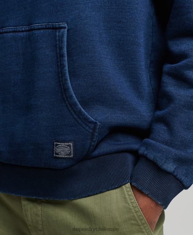 hombres Superdry azul oscuro sudadera con capucha índigo vintage 2R68Z802
