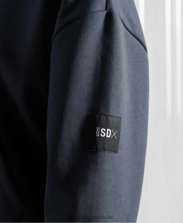 hombres Superdry azul oscuro sudadera con capucha sdx box drop de edición limitada 2R68Z896