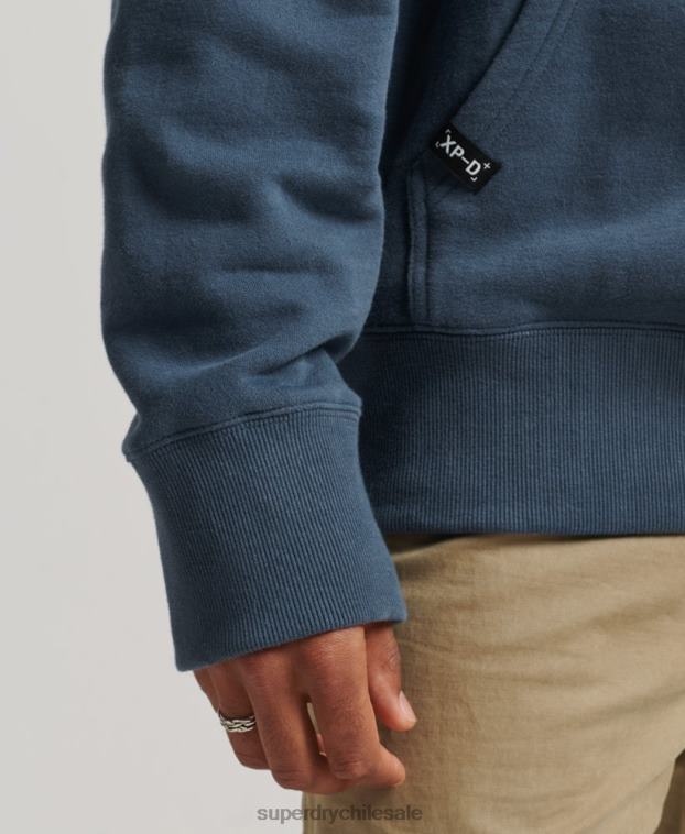 hombres Superdry azul oscuro sudadera con capucha y gráfico xp-d 2R68Z717