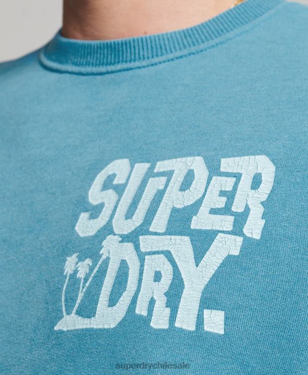hombres Superdry azul sudadera con capucha 2R68Z589