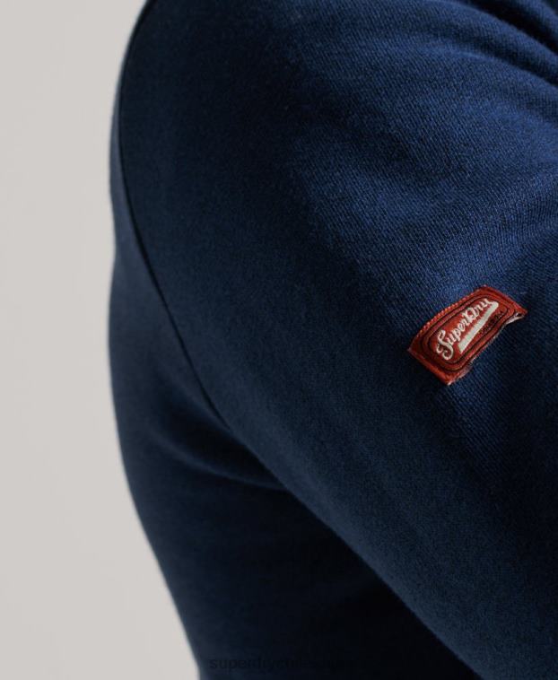 hombres Superdry azul sudadera con capucha clásica con logo vintage 2R68Z629