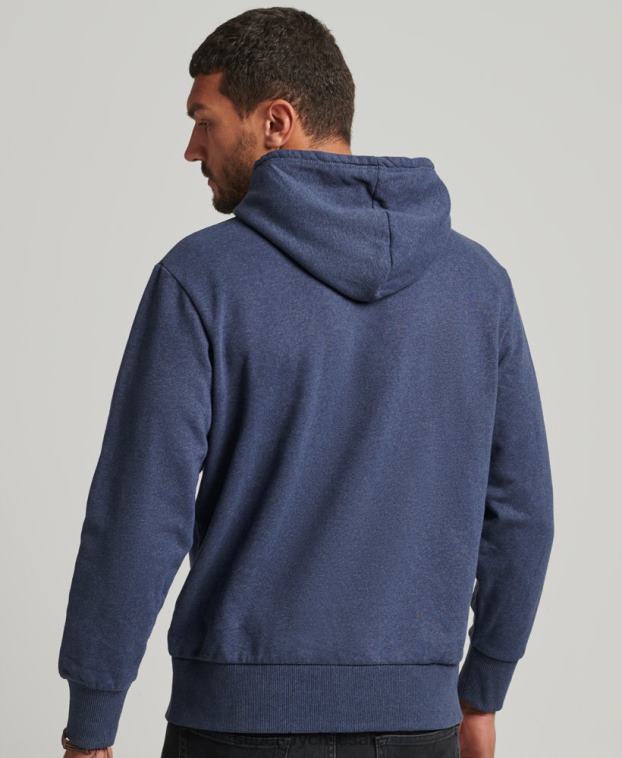 hombres Superdry azul sudadera con capucha de ciudad reciclada 2R68Z665