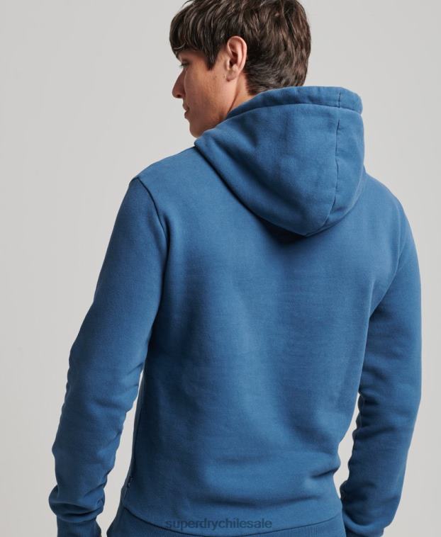 hombres Superdry azul sudadera con capucha de escritor de letreros 2R68Z5107