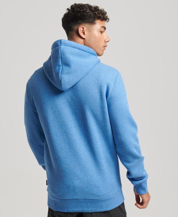 hombres Superdry azul sudadera con capucha vintage cooper class en relieve 2R68Z798