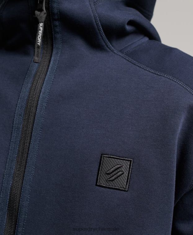 hombres Superdry azul sudadera con cremallera code tech 2R68Z461