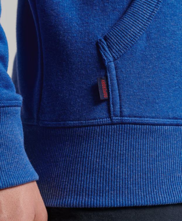 hombres Superdry azul sudadera con cremallera y logo bordado 2R68Z494