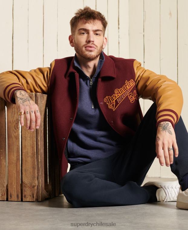 hombres Superdry azul sudadera track & field con media cremallera 2R68Z823