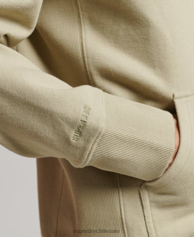 hombres Superdry beige sudadera con capucha y logo deportivo 2R68Z850