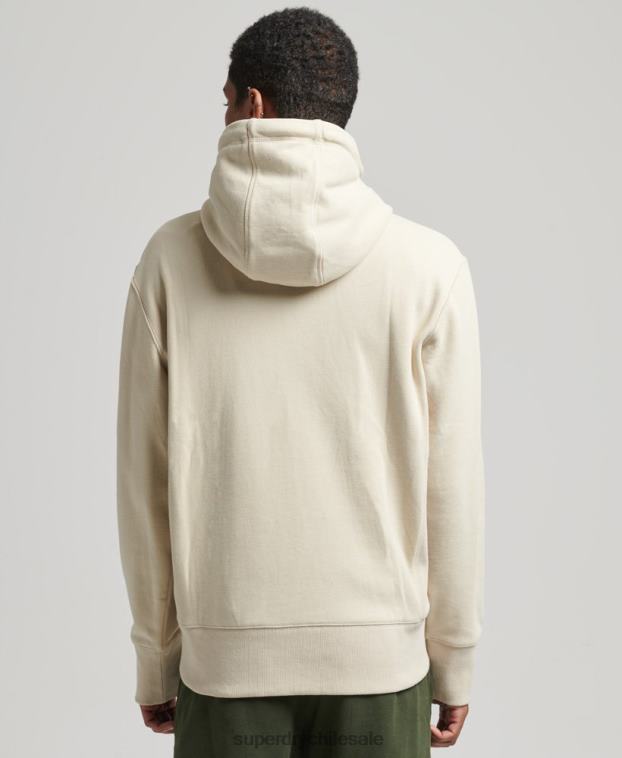 hombres Superdry beige sudadera con capucha y micro logo 2R68Z5997
