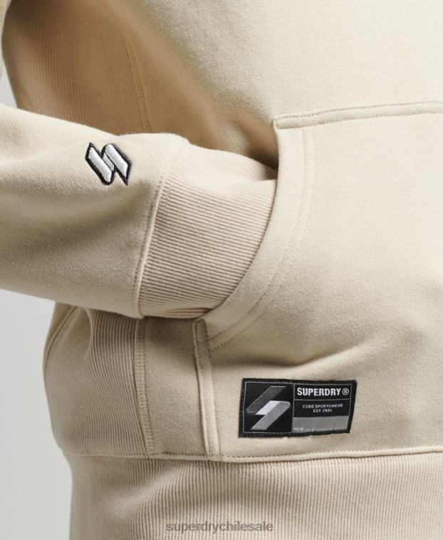 hombres Superdry beige sudadera con capucha y micro logo 2R68Z5997