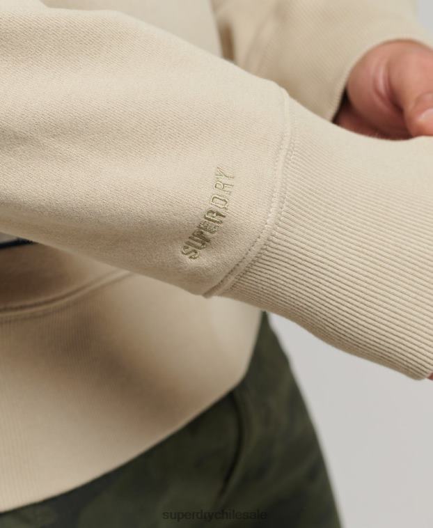 hombres Superdry beige sudadera con cuello redondo Code Essential de algodón orgánico 2R68Z5123
