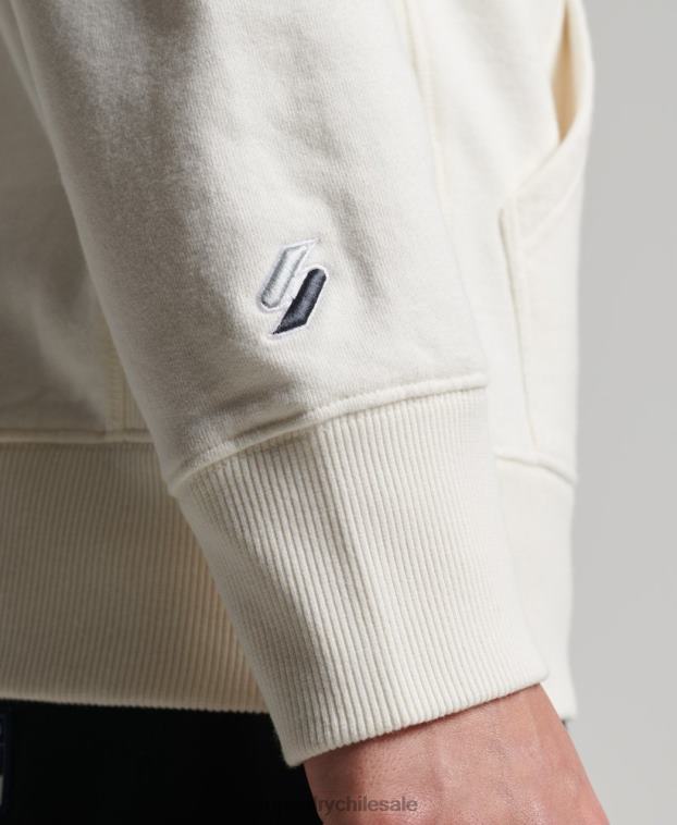 hombres Superdry blanco code linear sudadera con capucha suelta 2R68Z6018