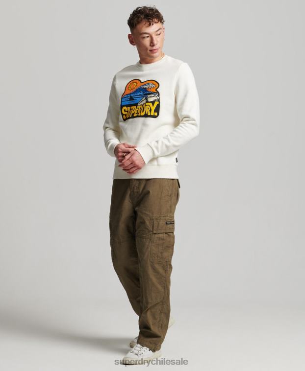 hombres Superdry blanco sudadera con capucha 2R68Z542