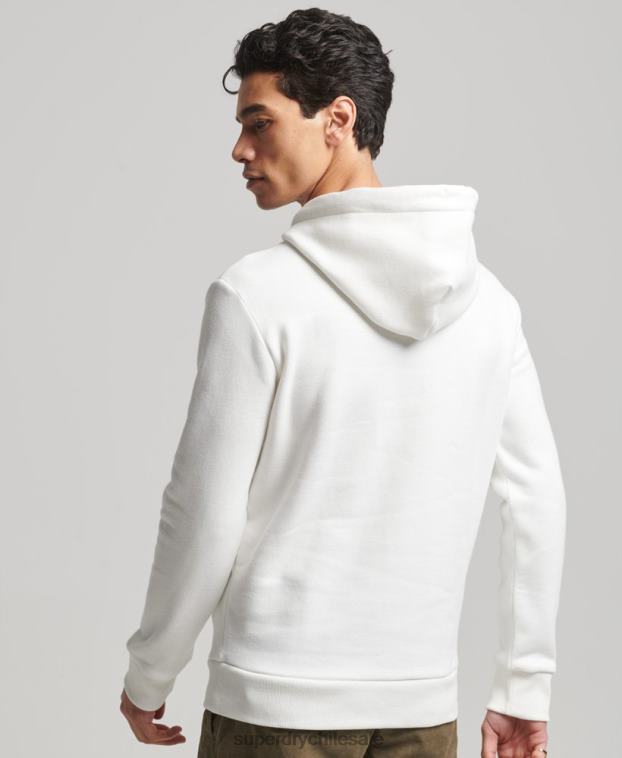 hombres Superdry blanco sudadera con capucha de trading co 2R68Z804