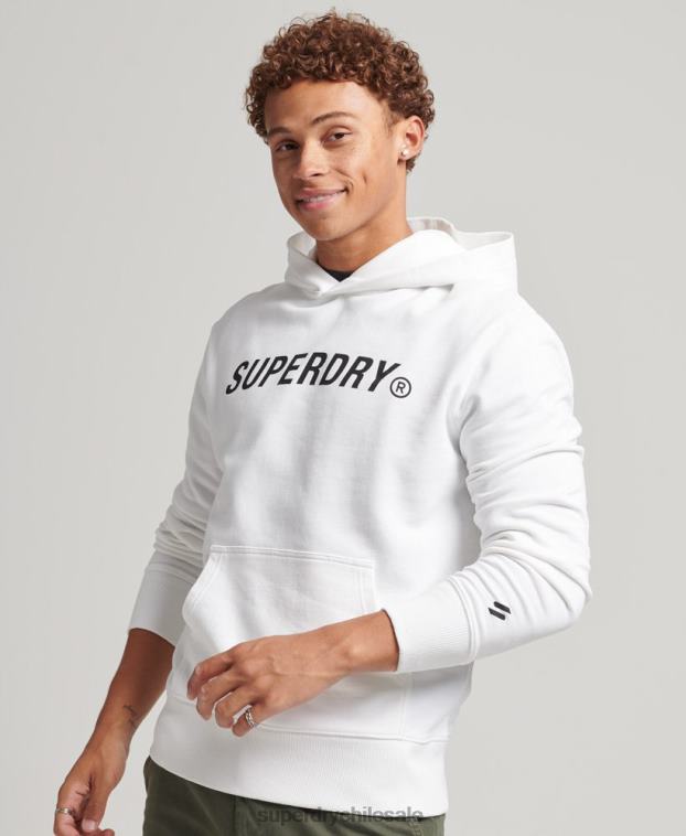 hombres Superdry blanco sudadera con capucha deportiva code core 2R68Z5191