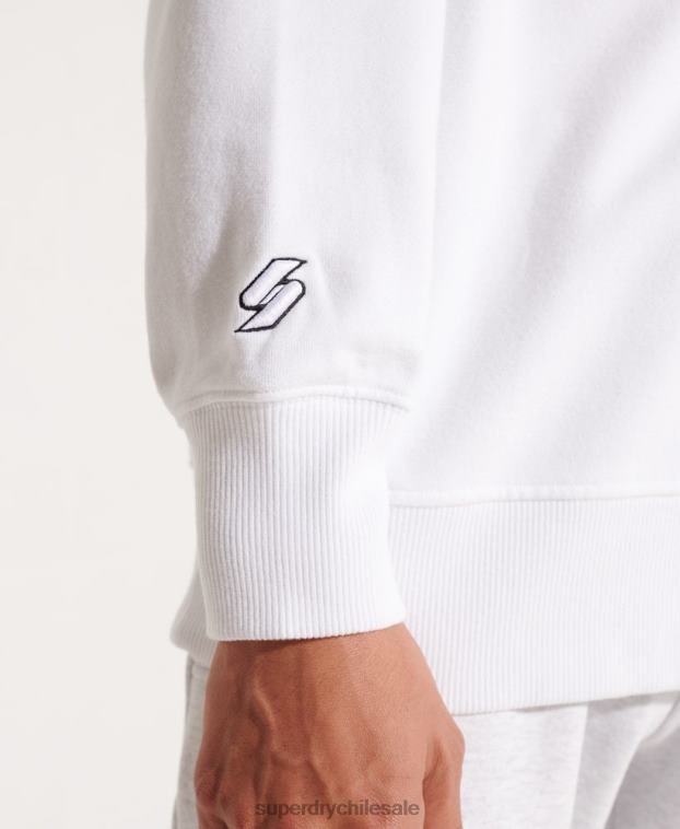 hombres Superdry blanco sudadera con equipo independiente 2R68Z5036