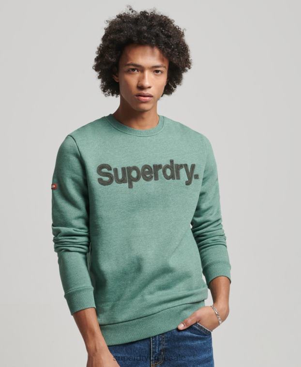 hombres Superdry caqui sudadera clásica con logo central 2R68Z537