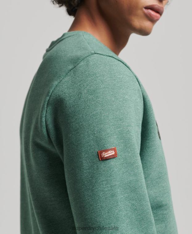 hombres Superdry caqui sudadera clásica con logo central 2R68Z537