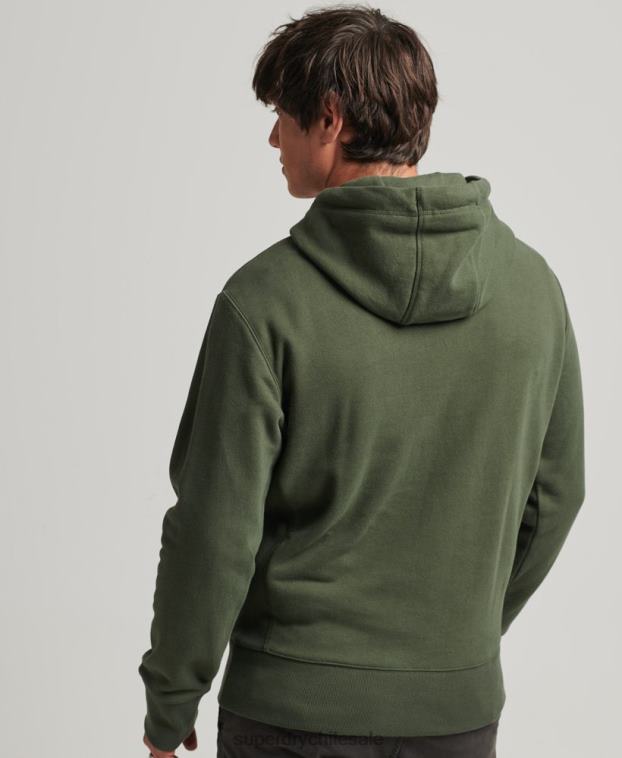 hombres Superdry caqui sudadera con aplique 2R68Z654