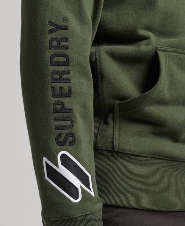 hombres Superdry caqui sudadera con aplique 2R68Z654