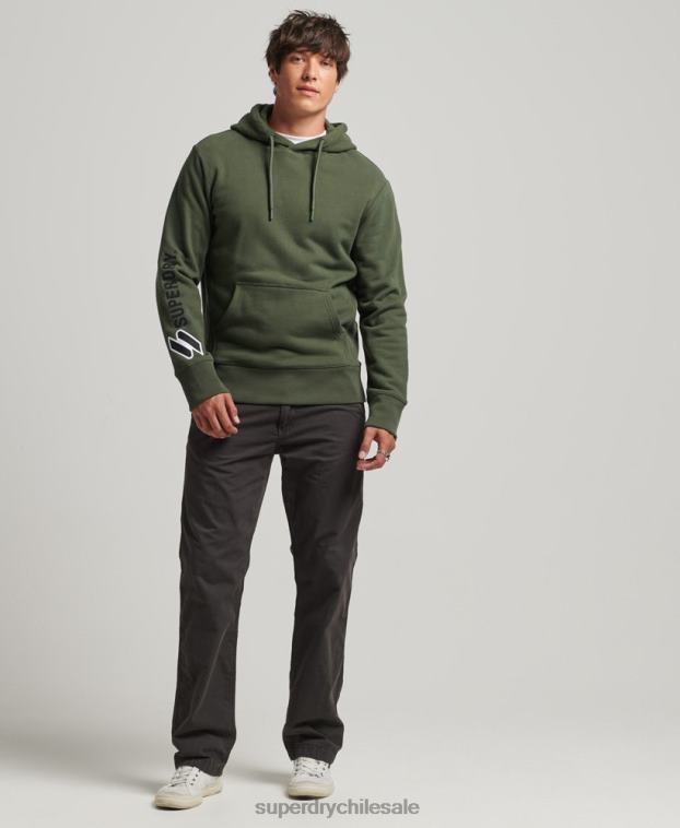 hombres Superdry caqui sudadera con aplique 2R68Z654