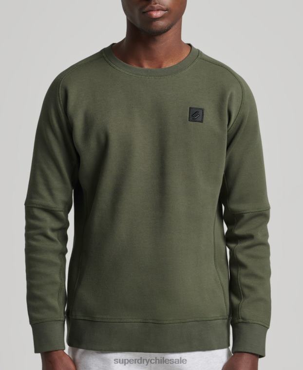 hombres Superdry caqui sudadera con capucha 2R68Z5065