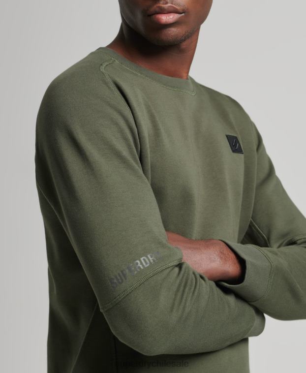 hombres Superdry caqui sudadera con capucha 2R68Z5065