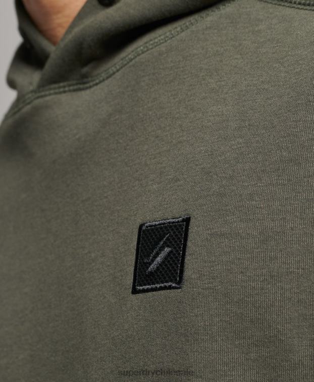hombres Superdry caqui sudadera con capucha de tecnología 2R68Z5021