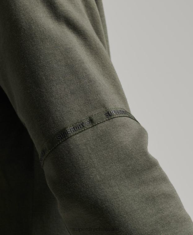 hombres Superdry caqui sudadera con capucha de tecnología 2R68Z5021