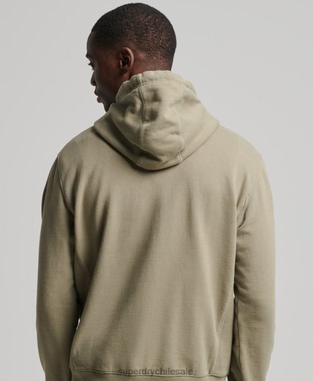 hombres Superdry caqui sudadera con capucha esencial 2R68Z5228