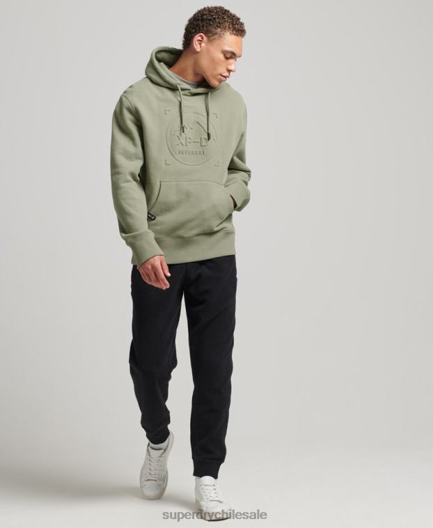 hombres Superdry caqui sudadera con capucha y gráfico xp-d 2R68Z5098