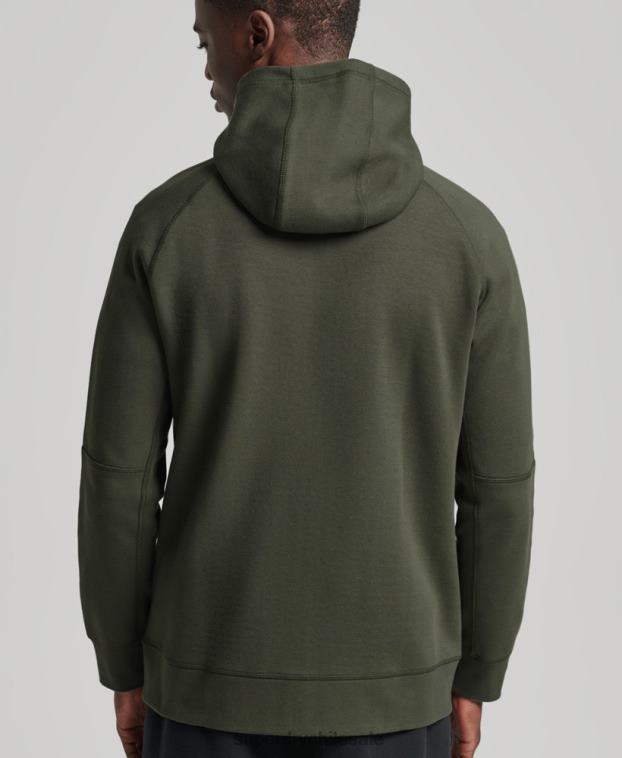 hombres Superdry caqui sudadera con cremallera code tech 2R68Z5140