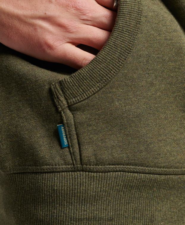 hombres Superdry caqui sudadera con cremallera y logo bordado 2R68Z703