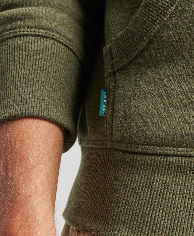 hombres Superdry caqui sudadera con logo bordado 2R68Z625