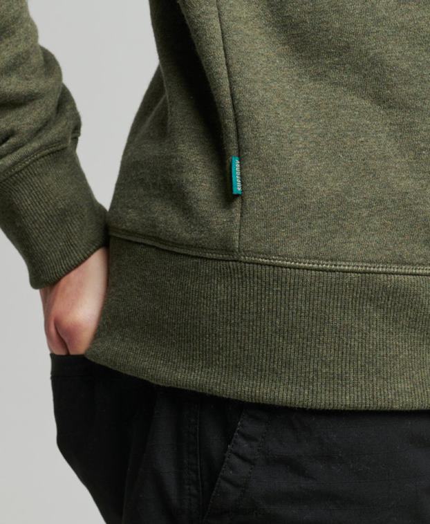 hombres Superdry caqui sudadera de algodón orgánico con logo vintage 2R68Z558