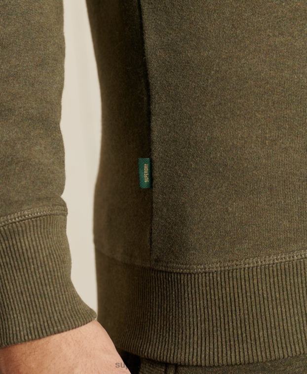 hombres Superdry caqui sudadera de algodón orgánico con logo vintage 2R68Z865