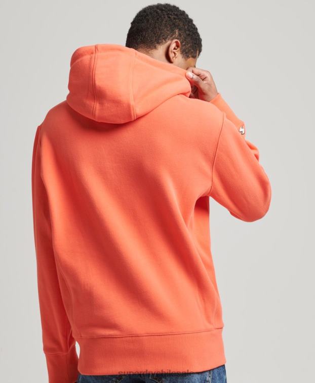 hombres Superdry coral sudadera con capucha y micro logo 2R68Z6012