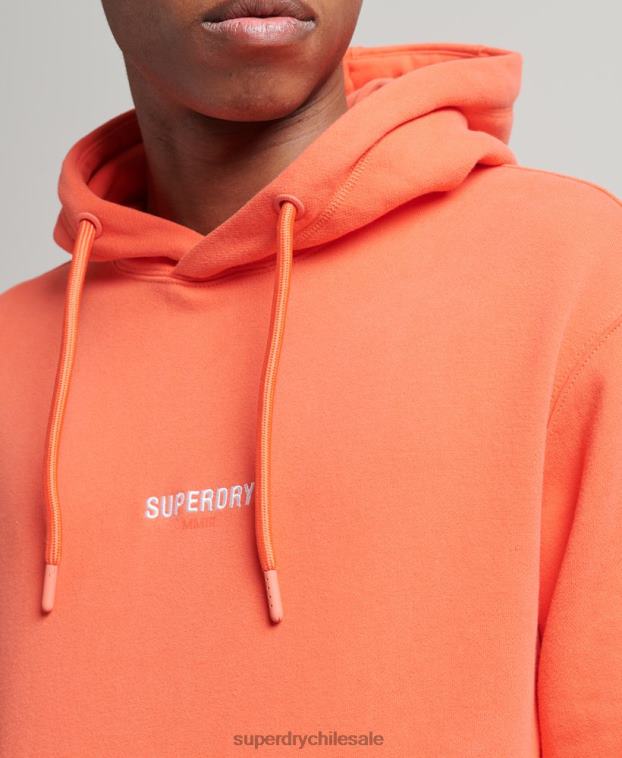 hombres Superdry coral sudadera con capucha y micro logo 2R68Z6012