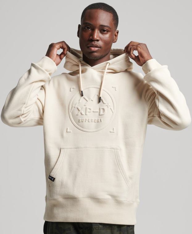 hombres Superdry crema sudadera con capucha y gráfico xp-d 2R68Z5099
