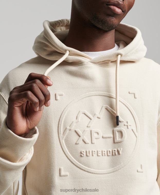 hombres Superdry crema sudadera con capucha y gráfico xp-d 2R68Z5099
