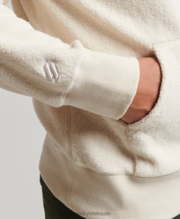 hombres Superdry crema sudadera con capucha y logo gráfico 2R68Z5221