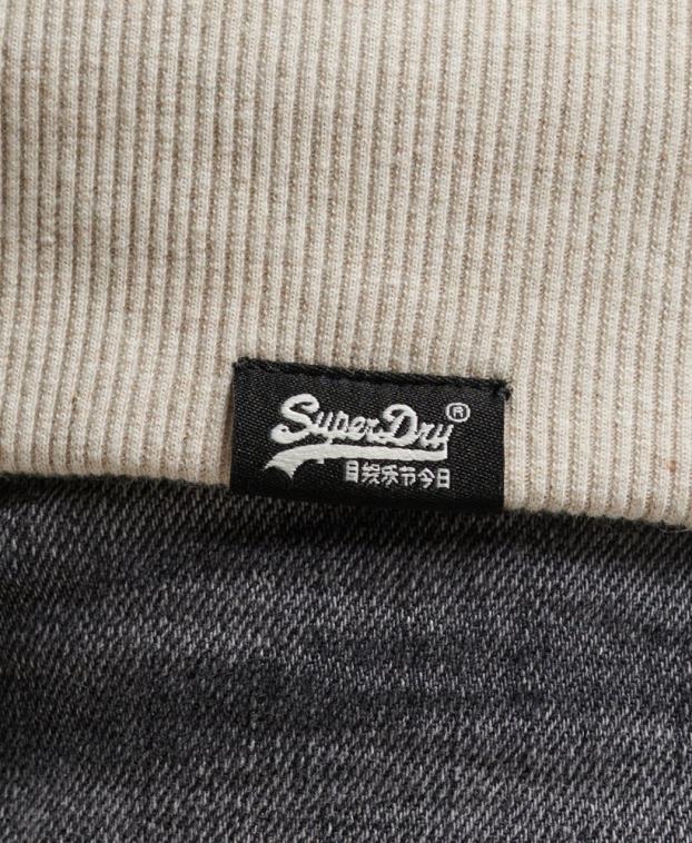 hombres Superdry crema sudadera con cremallera y forro de borreguito esencial 2R68Z878