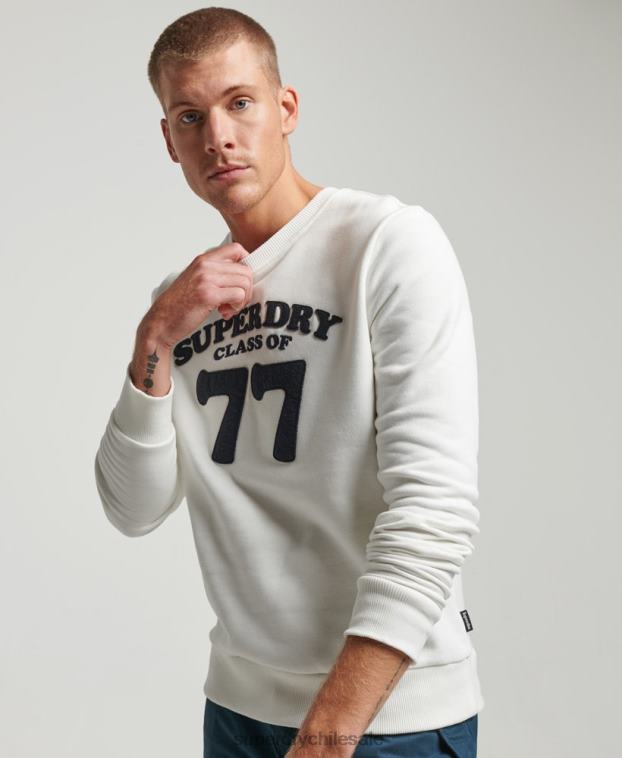 hombres Superdry crema sudadera con cuello redondo clásico cooper vintage 2R68Z724