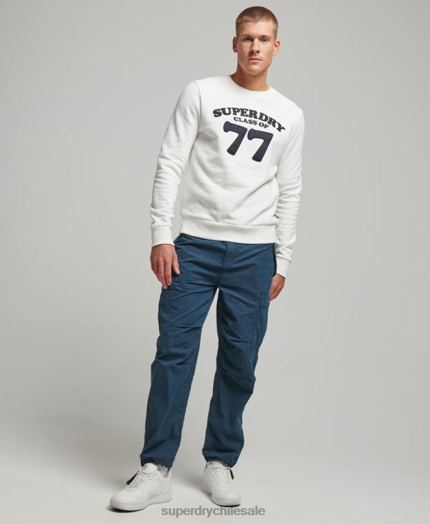 hombres Superdry crema sudadera con cuello redondo clásico cooper vintage 2R68Z724