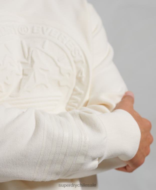 hombres Superdry crema sudadera con cuello redondo everest 2R68Z899